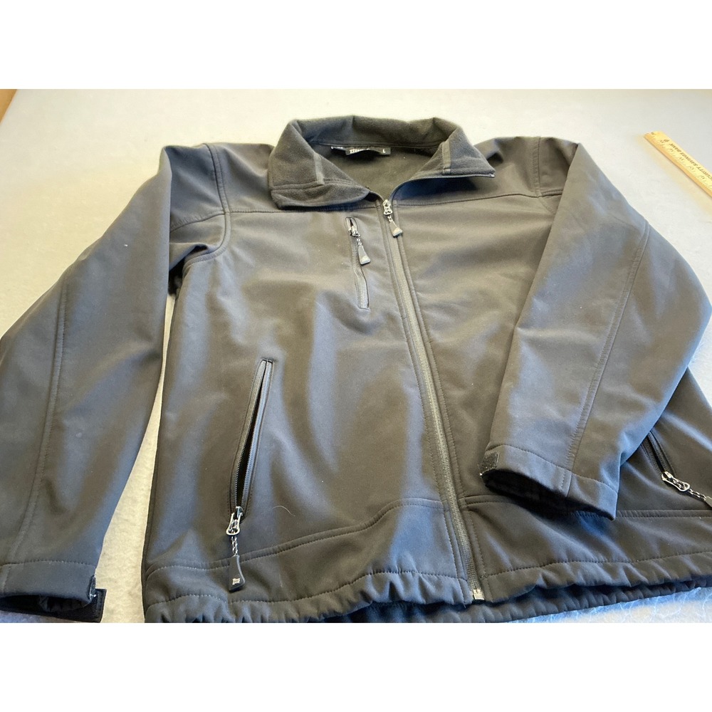 Mossi Softshell Jacket‎ Full Zip Fleece Lined Black Mens L Outdoor Coat